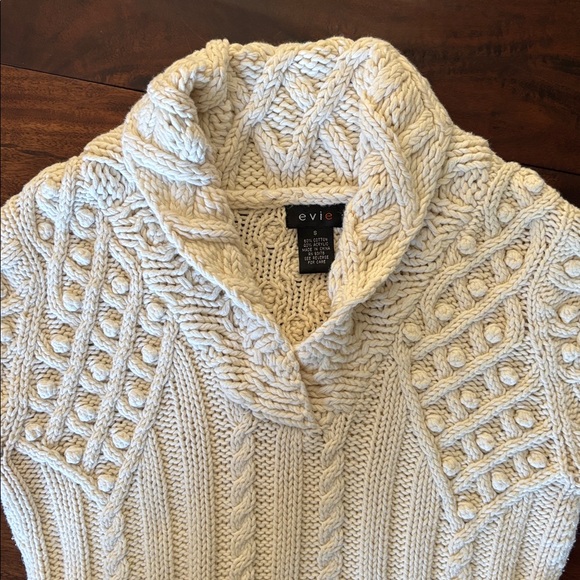Eve | Cream Cable Knit Women Sweater with Pom Pom details - Picture 8 of 11